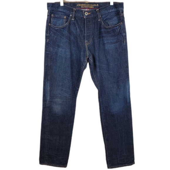 American Eagle Outfitters Other - American Eagle Slim Straight Denim Jeans 34x32 Mens Button Fly Made in USA